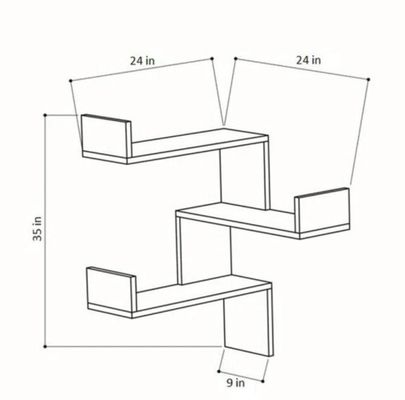 Mensola di parete in legno regolabile per taglia di logo personalizzato Arredamento domestico moderno decorativo