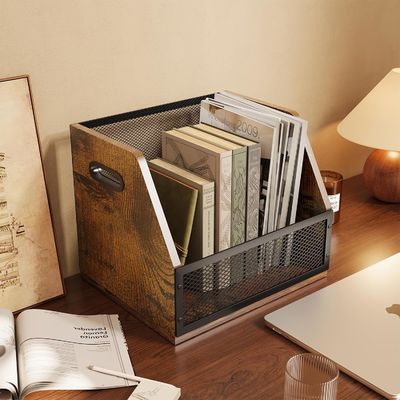 Scatola di archiviazione di dischi in vinile marrone retrò per cassetti di dischi LP robusti e design funzionale