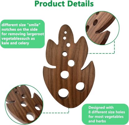 OEM/ODM Acceptabile Peeler di erbe di bambù per lo strappaggio di cavoli, frutti di frutta secca, collard greens 8 fori