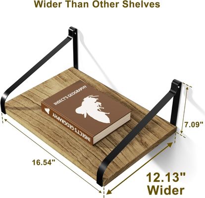 Set moderno di 2 ripiani galleggianti in legno rustico