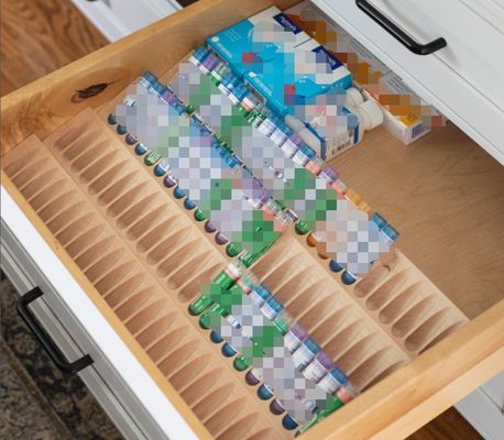 Tenitori di magazzino scaffalature di legno massiccio di betulla Installazione di cassetti per soluzioni di risparmio di spazio