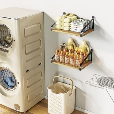 Set moderno di 2 ripiani galleggianti in legno rustico