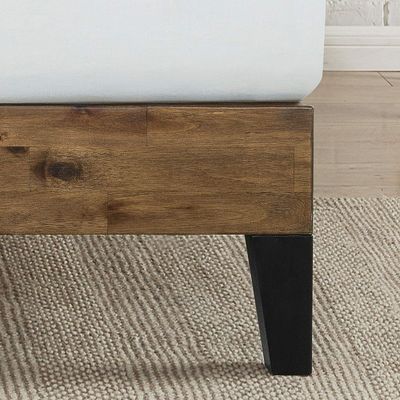 Fabbricazione di piattaforme da letto in legno di pino di grande quantità con testa di letto e supporto in lamiera di legno