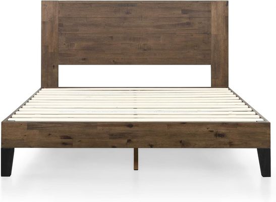 Fabbricazione di piattaforme da letto in legno di pino di grande quantità con testa di letto e supporto in lamiera di legno