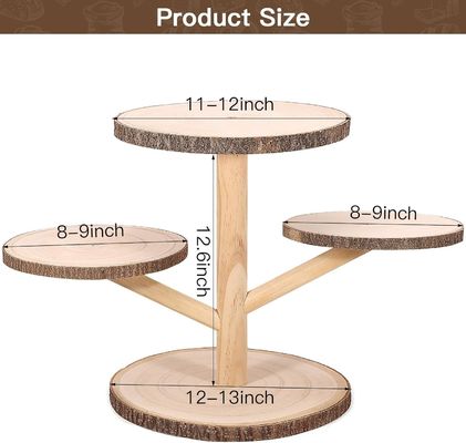 Disegni personalizzati 4 livello Bambù Cupcake Stand per la festa Frutta Snacks Servire vassoio