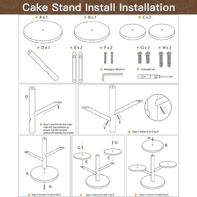 Disegni personalizzati 4 livello Bambù Cupcake Stand per la festa Frutta Snacks Servire vassoio