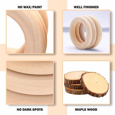 Spazio interno ed esterno 50 mm Anelli di legno liscio Circoli di legno incompiuti