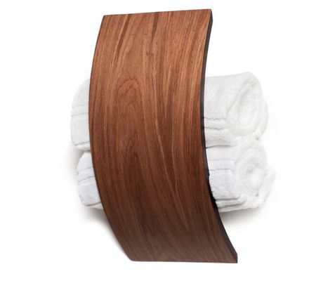 Disegno funzionale Mensola di asciugamano in legno con logo personalizzato e design multifunzionale