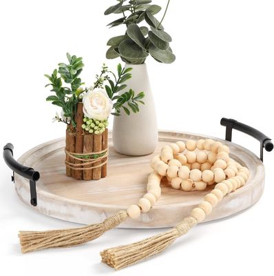 Piatto rotondo di legno a colori semplici per la cucina moderna
