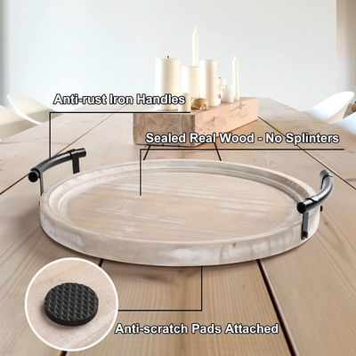 Piatto rotondo di legno a colori semplici per la cucina moderna