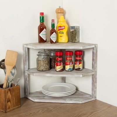 Rack di cucina in legno 3 strati organizzatore di stoccaggio per utensili da cucina