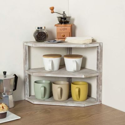 Rack di cucina in legno 3 strati organizzatore di stoccaggio per utensili da cucina