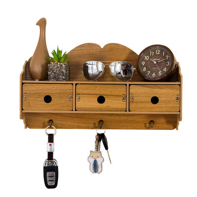 Decorazione moderna in nero Cubo quadrato in legno Mensola galleggiante con logo personalizzato