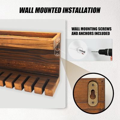 Comodo organizzatore di deposito in cintura di legno con scaffali doppi