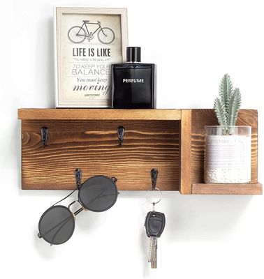 Decorazione moderna in nero Cubo quadrato in legno Mensola galleggiante con logo personalizzato