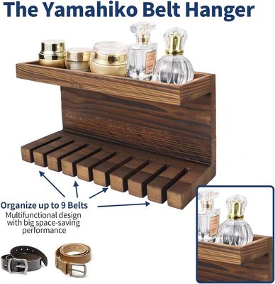 Comodo organizzatore di deposito in cintura di legno con scaffali doppi