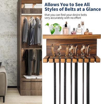 Comodo organizzatore di deposito in cintura di legno con scaffali doppi