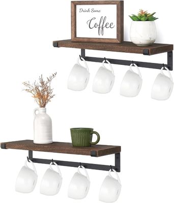 Rack galleggiante in legno massello Accessori per bar da caffè per scaffali da parete in cucina per bambini