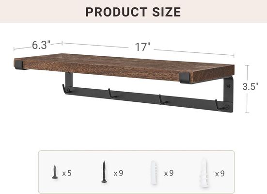 Rack galleggiante in legno massello Accessori per bar da caffè per scaffali da parete in cucina per bambini