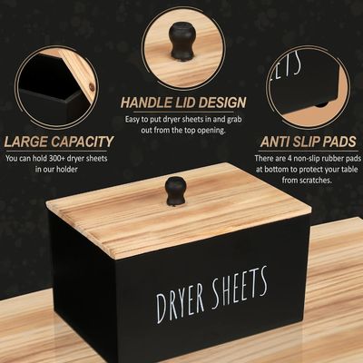 Craftsman regalo scatola di legno nera contenitore rettangolo moderno spazioso fogli di risparmio Dispenser