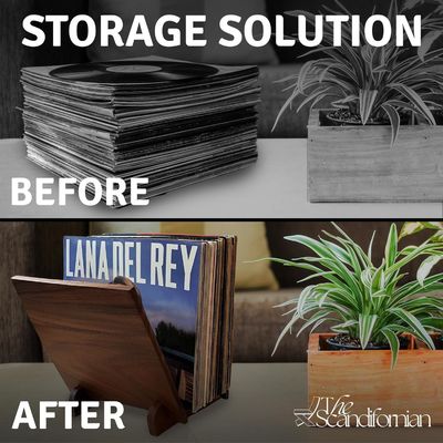 Flip Display Tenitore di dischi in legno per 50 album musicali Disegno a singolo livello