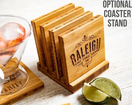 Cappelli di famiglia con porta opzionale in bambù, faggio, noce, quercia, MDF o pino