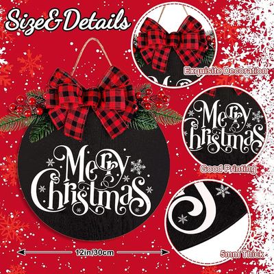 DIY Natale Sublimazione Appeso Legno Artigianato Cerchi Rotondi Cornice Segno di Parete Decorazioni in bianco