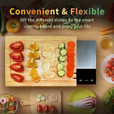 Tavola di taglio multifunzionale in bambù 8 in 1 sistema di preparazione dei pasti quadrato