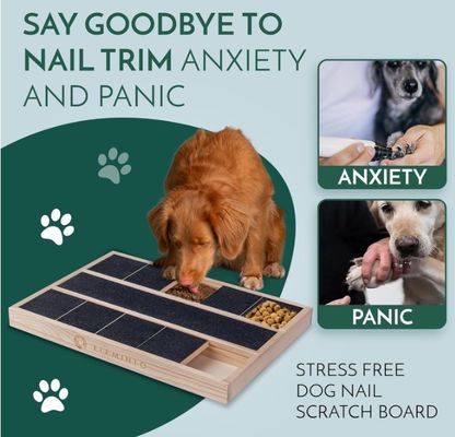 Scatola di graffi per unghie per cani in legno OEM con divisore alimentare