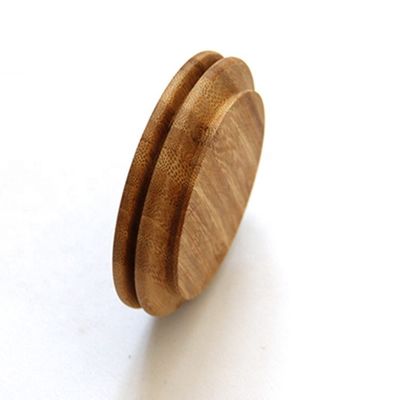 Capo in legno di bambù a forma rotonda personalizzato per portacandele in vetro
