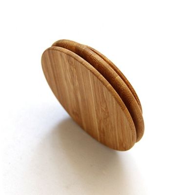 Capo in legno di bambù a forma rotonda personalizzato per portacandele in vetro