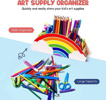 Caddy in legno di bambù stampato su tela di seta per l'organizzazione del telefono e dell'approvvigionamento in legno massello