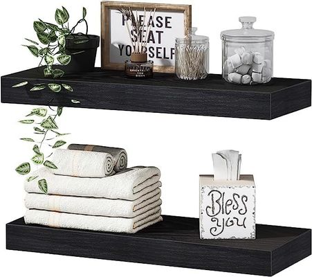 Set di 2 scaffali galleggianti in legno in stile rustico per un'eccellente decorazione domestica