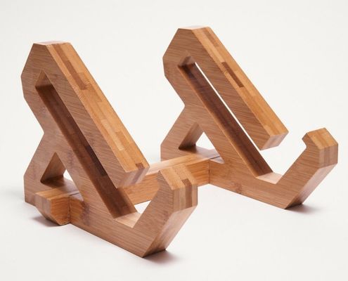 Stand per laptop in bambù regolabile per notebook e portabook in design conveniente