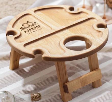Piatto di servizio pieghevole Tavolo di vino portatile con funzione di risparmio di spazio e logo personalizzato