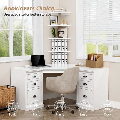 Decorazione personalizzata del soggiorno Set di 4 scaffali galleggianti bianchi rotondi per il muro