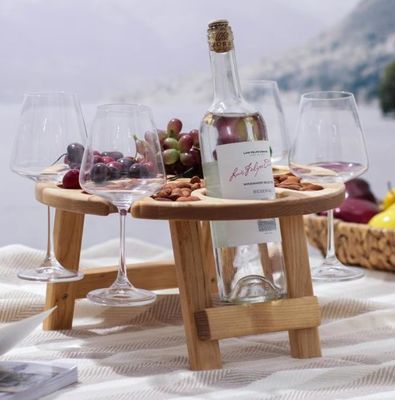 Piatto di servizio pieghevole Tavolo di vino portatile con funzione di risparmio di spazio e logo personalizzato