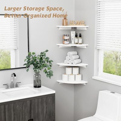 Decorazione personalizzata del soggiorno Set di 4 scaffali galleggianti bianchi rotondi per il muro