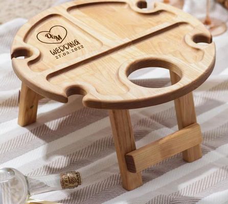 Piatto di servizio pieghevole Tavolo di vino portatile con funzione di risparmio di spazio e logo personalizzato