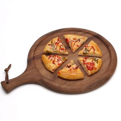 Piattino di pizza in legno rotondo da 13 pollici con design a vento e materiale ecologico