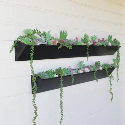 Piantone a parete in legno lungo quadrato per il moderno display di succoli in giardino interno all'aperto