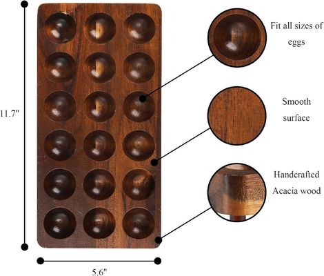 Organizzazione della cucina Apparecchi domestici Doppio strato vassoio di uova di legno con logo personalizzato