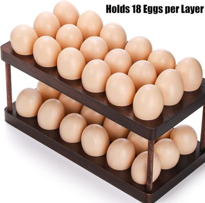 Organizzazione della cucina Apparecchi domestici Doppio strato vassoio di uova di legno con logo personalizzato