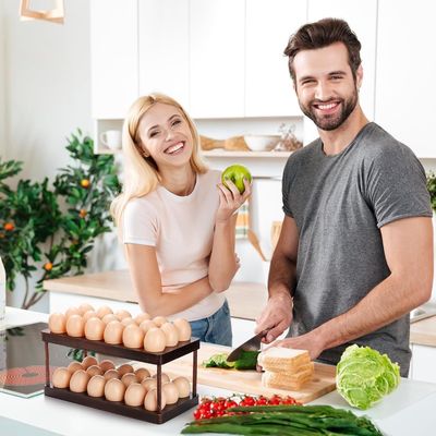 Organizzazione della cucina Apparecchi domestici Doppio strato vassoio di uova di legno con logo personalizzato