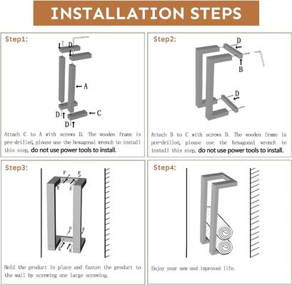 Portafogli in legno montato a parete decorativo a pino per bagno Organizzatore di asciugamani arrotolati