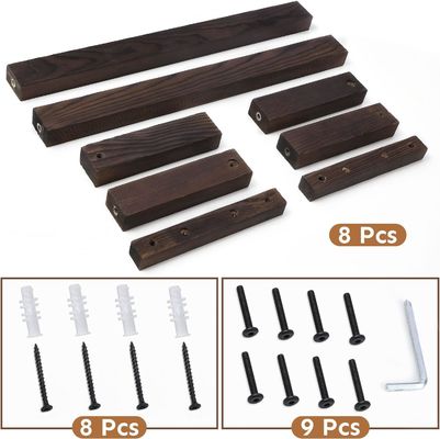 Portafogli in legno montato a parete decorativo a pino per bagno Organizzatore di asciugamani arrotolati