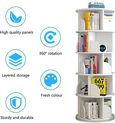 Logo personalizzato colorato 360 gradi libreria rotante per la conservazione dei libri per bambini