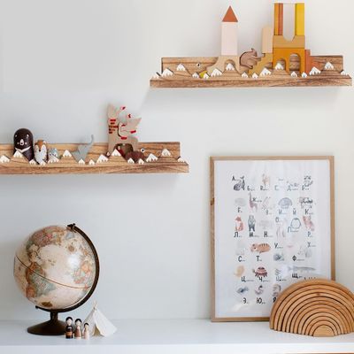 Logo personalizzato muro montato rustico 3 Pcs Snow Mountain ripiani galleggianti per la scuola materna