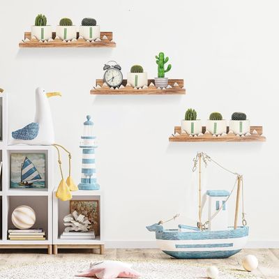 Logo personalizzato muro montato rustico 3 Pcs Snow Mountain ripiani galleggianti per la scuola materna