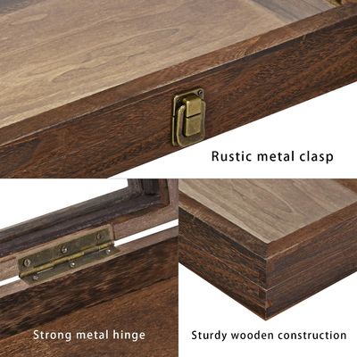 Tavolo per gioielli in legno rettangolare con LED per scatole per gioielli in legno naturale personalizzate